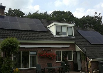 Aanbrengen ‘Full Black panelen’ op schuin dak van stalen platen